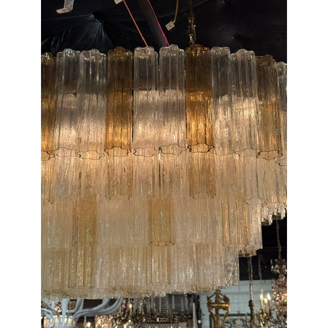 Large Oval Murano Tronchi Chandelier For Sale - Image 4 of 5
