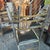Modernism Seat in Sky Chairs No. 6 in Chromed and Gold Metal by Romeo Rega, 1970s, Set of 6 For Sale - Image 3 of 10