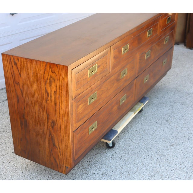 Vintage Henredon Dresser / Credenza – Mid-Century Style Campaign Style For Sale In Tampa - Image 6 of 14