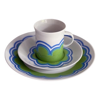 Berlin Coffee Cup, Saucer and Breakfast Plate by Hans-Theodor Baumann for Rosenthal Germany, 1970, Set of 3 For Sale