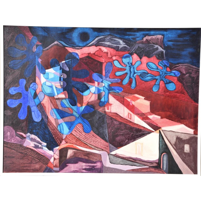 Hermann Schmidt-Schmied 1924 Mainz-Gonsenheim – 2010 Mainz "Peaceful Spirits" Oil over light preliminary drawings in...