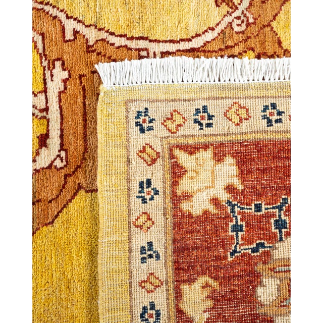 2000 - 2009 Eclectic, One-of-a-Kind Handmade Area Rug - Yellow, 9' 1" x 11' 5" For Sale - Image 5 of 8