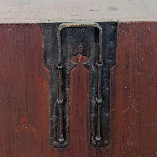 Japanese Nihonmatsu/Tansu Chest – Wooden Dresser With Iron Hardware For Sale - Image 9 of 17