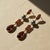 Red Garnet & Pearl Drop Earrings Studs, Silver, Gold, Pair For Sale - Image 8 of 9
