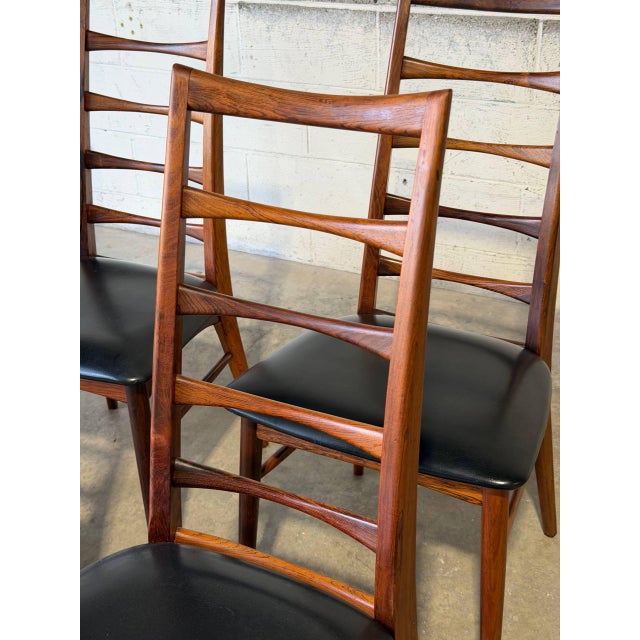 1960s In Style of Niels Koefoed Model Lis Rosewood Dining Chairs Set of 6 Danish Mid-Century Modern 1960s For Sale - Image 5 of 12
