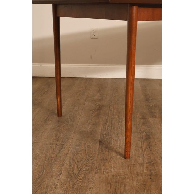 Mid Century Modern Walnut Expandable Dining Table For Sale - Image 9 of 18