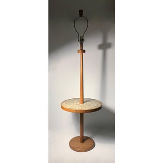 Mid 20th Century Gordon Martz Floor Lamp w Mosaic Ceramic Tile Table For Sale