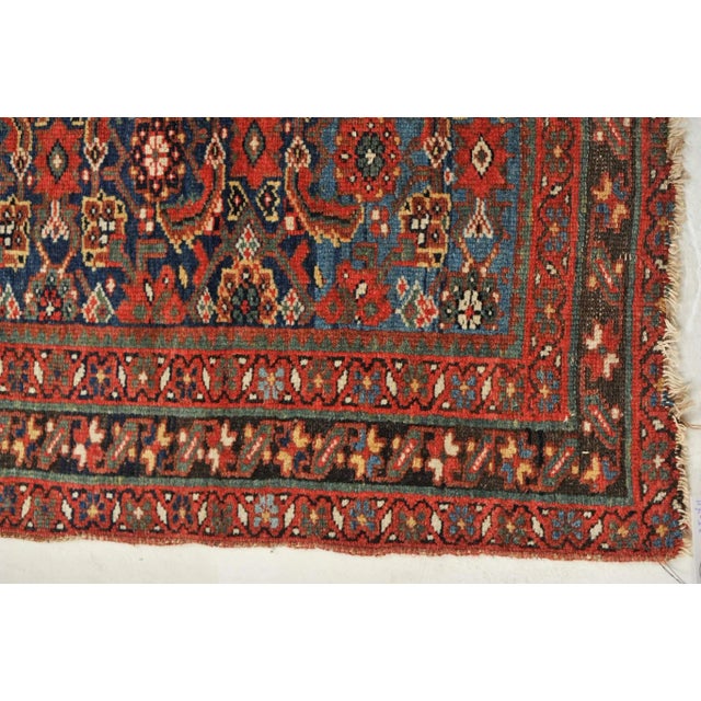 1930s Navy & Sky Blue Two-Toned Rug, 3.5 x 4.11 For Sale - Image 10 of 11