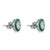 Mid 20th Century Mid 20th Century Pair of Art Deco Inspired Diamond Emerald Target 18k White Gold Stud Earrings For Sale - Image 5 of 6