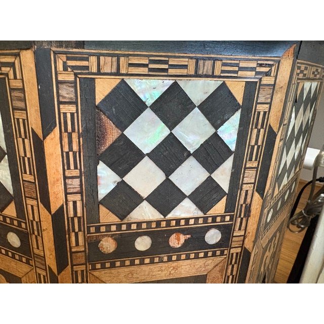 Antique Middle Eastern Arabesque Style Mother of Pearl Inlaid Table For Sale - Image 14 of 18