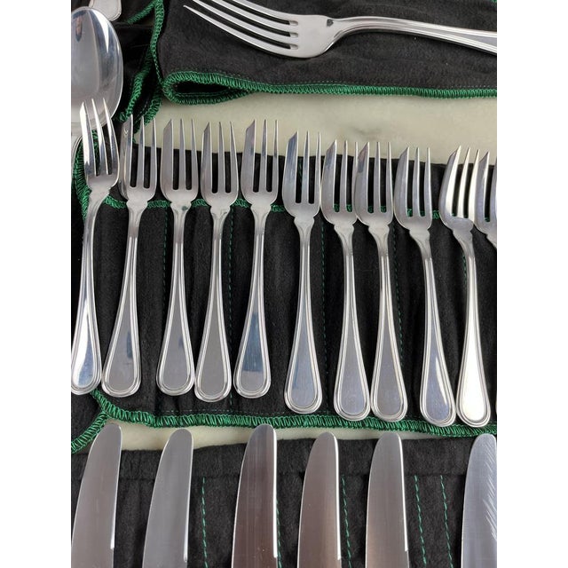Metal Cutlery Set in Silver from Zaramella, Italy, 1990s, Set of 101 For Sale - Image 7 of 15