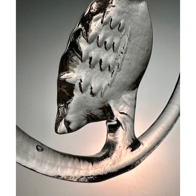 Owl Window Sun Catcher in Crystal Glass by Bertil Vallien for Kosta Boda, Sweden, 1970s For Sale - Image 8 of 14