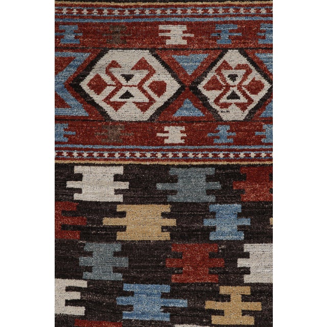 Tribal Rug & Kilim’s Caucasian Style Runner Rug With Polychromatic Geometric Patterns For Sale - Image 3 of 8