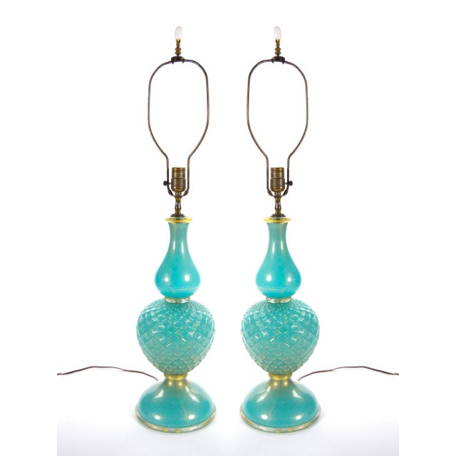 This stunning Venetian Italian Barovier & Toso handmade, mouth-blown Murano glass table lamp is a true testament to...