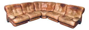 Mid-Century Modern Italian Leather Sectional Sofa by Ipe, Italy, 1970s, Set of 5