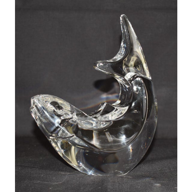 Vintage (1980's) Dolphin Figure SIGNED: Orrefors - couldn't get a photo of the signature but it's there! Clear in Color....