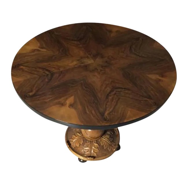 French Art Deco Walnut Accent Table For Sale