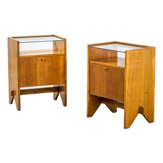 Bedside Tables with Wooden Frame from Isa Bergamo, 1950s, Set of 2 For Sale