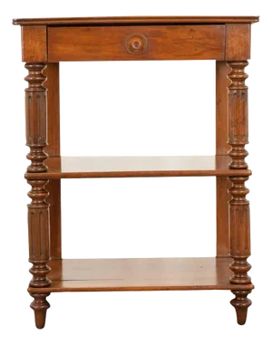 English 19th Century Solid Walnut Etagere Table