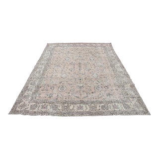 Oversized Vintage Hand Knotted Turkish Rug - 99" X 145" For Sale