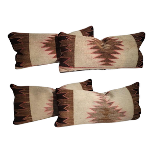 Mid 20th Century Weaving Eye Dazzler Pillows- a Pair
