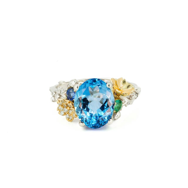 Not Yet Made - Made To Order Blue Topaz Cocktail Ring in 14k Gold Size 6.75 (All Sizes Available) For Sale - Image 5 of 8