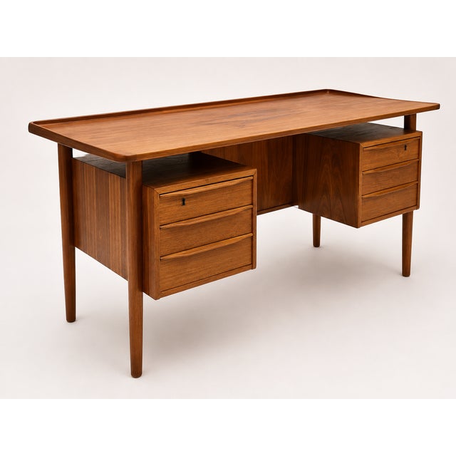 Peter Løvig Nielsen Danish Writing Desk in Teak by Peter Løvig Nielsen for Løvig, 1960s For Sale - Image 4 of 14