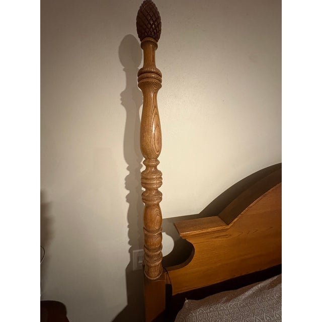 Vintage Thomasville American Oak King Size Bed For Sale In Los Angeles - Image 6 of 9