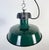 Green French Industrial Dark Green Enamel Factory Pendant Lamp, 1960s For Sale - Image 8 of 18