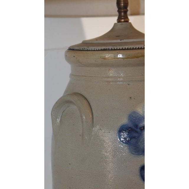 Ceramic 19thc Stoneware Table Lamp Crock For Sale - Image 7 of 12