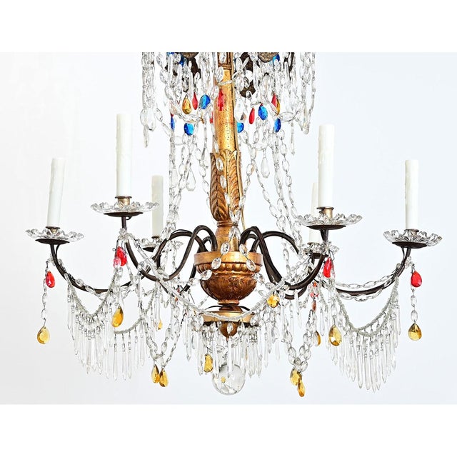 Italian 18th Century Giltwood & Crystal Chandelier For Sale - Image 10 of 17