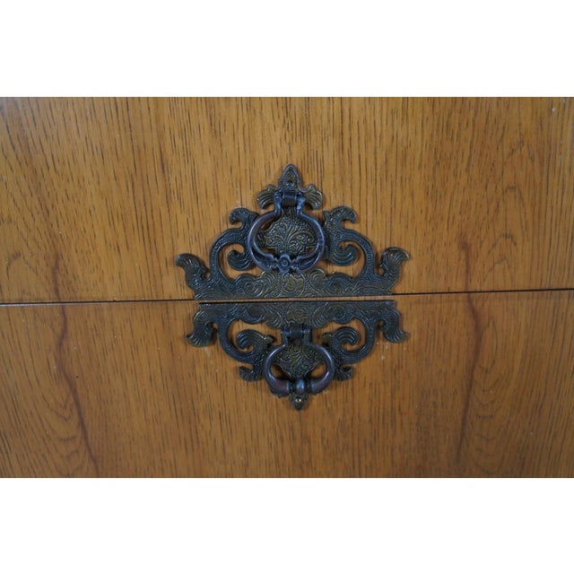 Mid Century Chinoiserie Walnut Burl Triple Dresser & Mirror Credenza Buffet MCM For Sale - Image 13 of 13