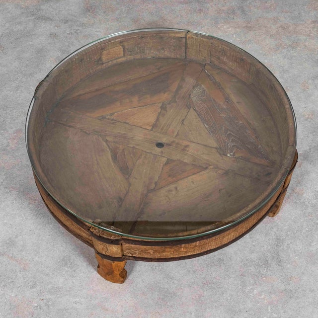 Indian Chakki Coffee Table For Sale - Image 3 of 12