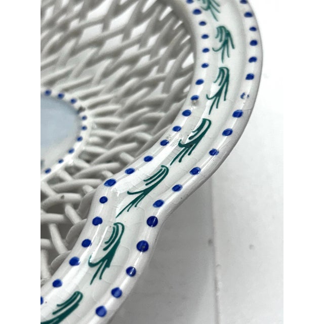 Lille France Faience Lattice Centerpiece Bowl For Sale - Image 10 of 12