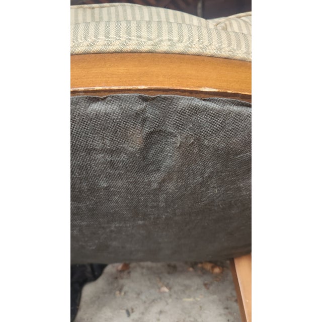 Pair of Vintage French Empire Style Dolphin Carved Walnut Armchairs With Down Cushions For Sale - Image 18 of 18