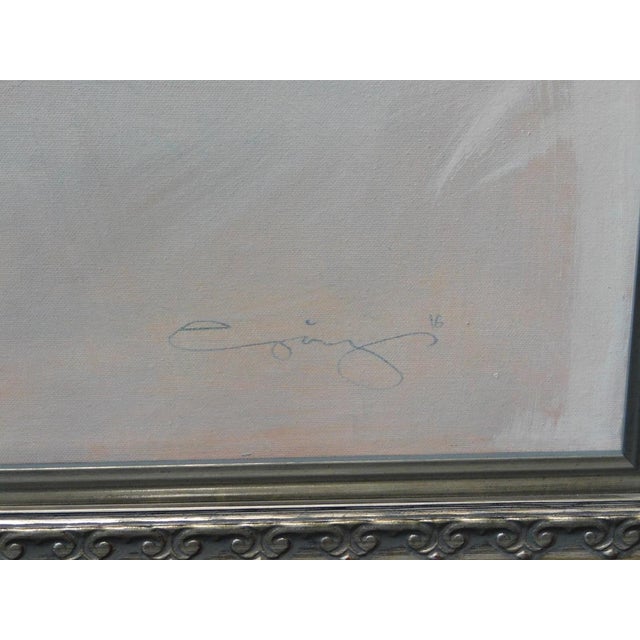 Jurgen Gorg "Breeze" Acrylic on Canvas Custom Framed Hand Signed Make Offer For Sale - Image 4 of 6