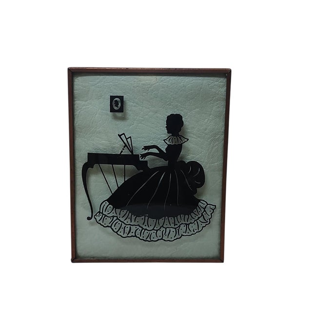 Black 1930s Quintet of Reverse Painted Glass Silhouettes For Sale - Image 8 of 11
