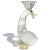 Antique Barovier Toso Murano Crystal Clear Gold Flecks Italian Art Glass Duck Candlestick Sculpture For Sale In Orlando - Image 6 of 10