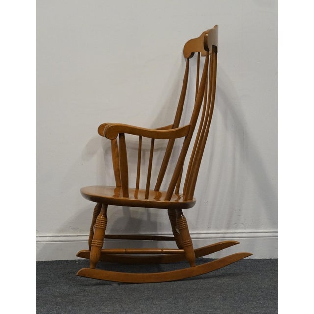 Wood Nichols & Stone Solid Hard Rock Maple Colonial Early American Windsor Rocking Chair For Sale - Image 7 of 9