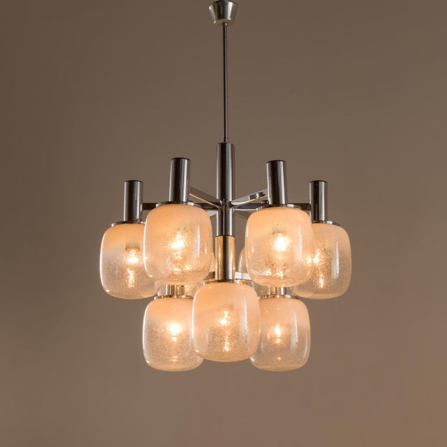 Mid-Century Modern Vintage Murano Glass Chandelier by Targetti Sankey, 1970s For Sale - Image 3 of 14