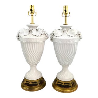 Lamps Pair Italian Blanc De Chine Restored For Sale