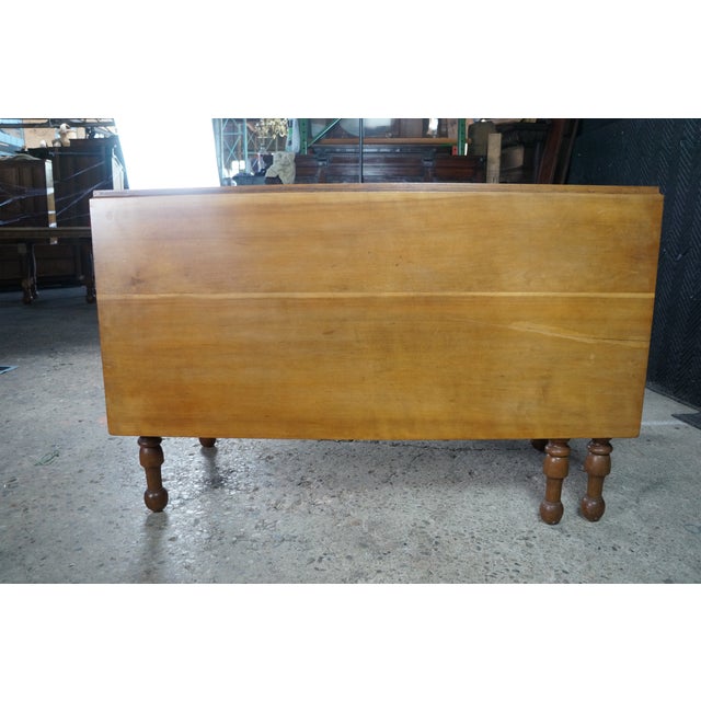 Antique Early American 19th C Cherry Gate-Leg Drop Leaf Dining Console Table 60" For Sale - Image 13 of 18