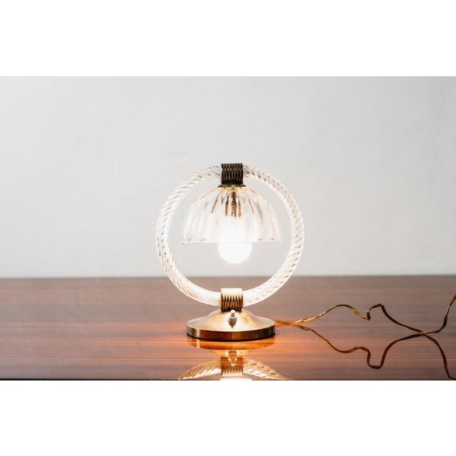 Metal Abat-Jour Lights in Murano Glass and Brass from Barovier & Toso, 1950s, Set of 2 For Sale - Image 7 of 18