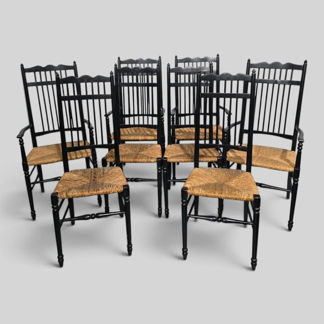 Arts and Crafts Dining Chairs, Set of 8 For Sale - Image 10 of 10