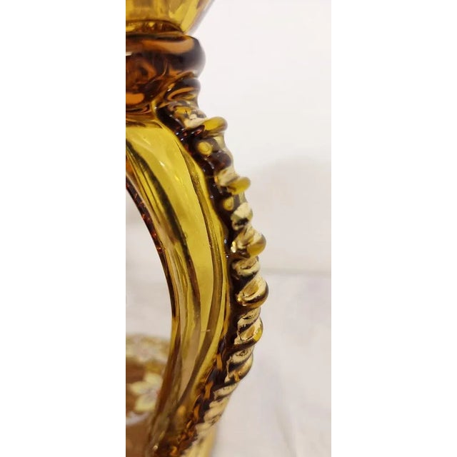 Gold Hand-Painted Crystal Candleholder, Italy, 1940s For Sale - Image 8 of 13