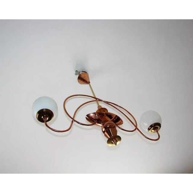 Metal Mid-Century Chandelier, 1960s For Sale - Image 7 of 11