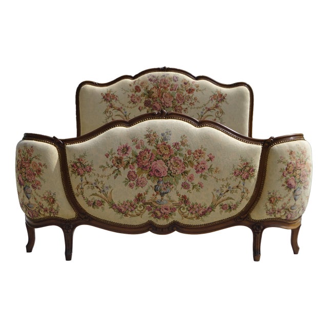 Louis XV Slant Bed with Slatted Base, 1950s For Sale