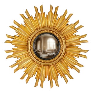 French Gold Leaf Sunburst Mirror For Sale