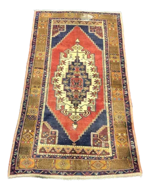 Vintage Traditional Turkish Anatolian Wool Rug