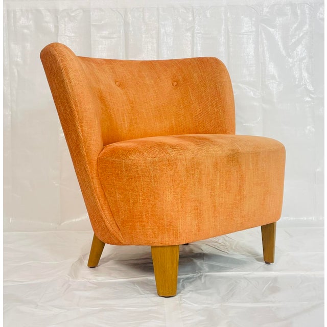 Contemporary Orange Tweed Lounge Chair by Decca Furniture LTD For Sale - Image 4 of 18